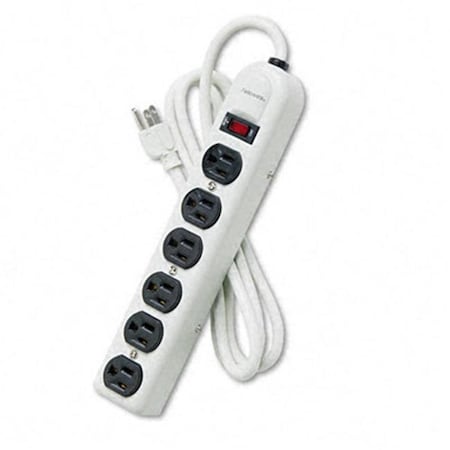 Fellowes 99027 Six-Outlet Power Strip  120V  6ft Cord  12-1/4 X 2-1/2 X 1-3/8  Platinum